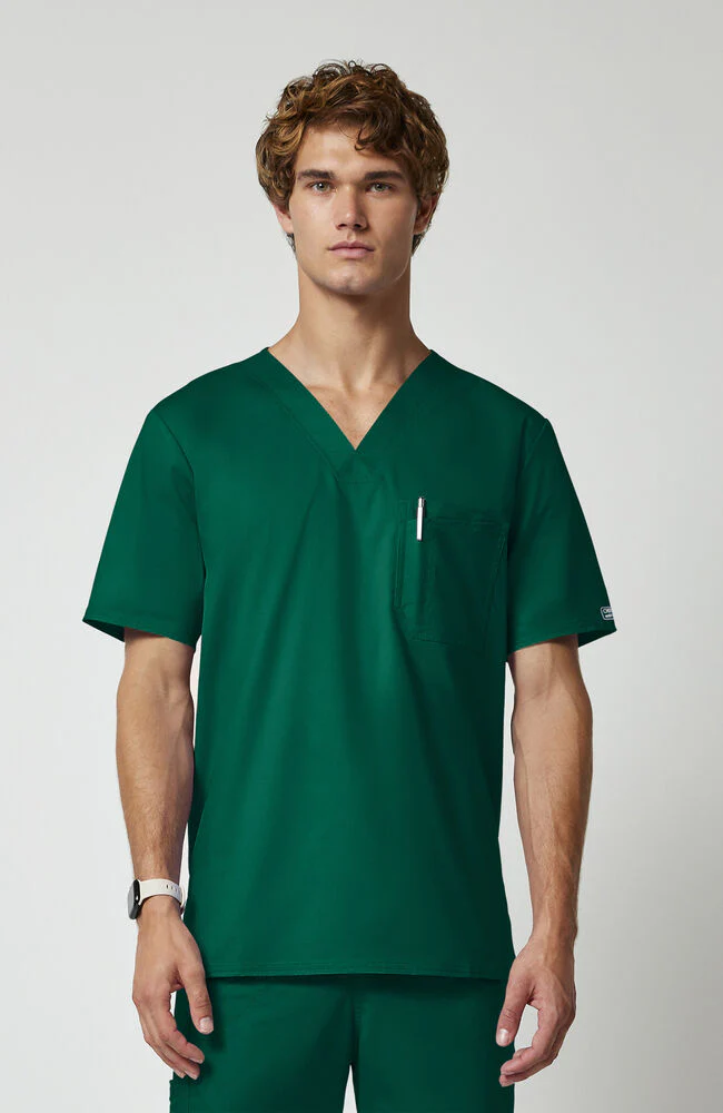 Men's V-Neck Solid Scrub Top
