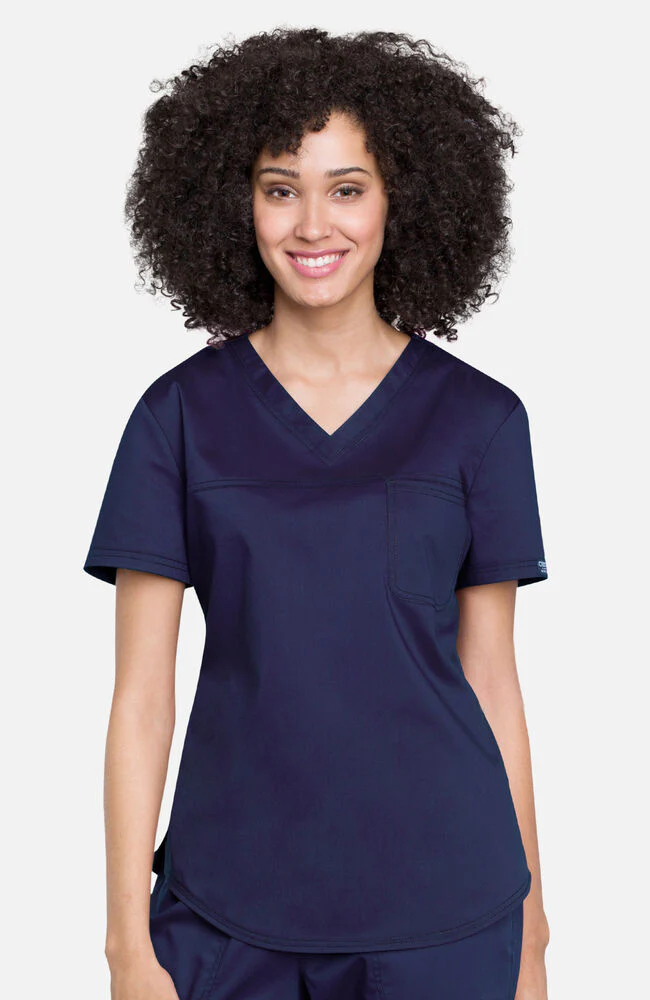 Women's V-Neck Tuck-In Solid Scrub Top