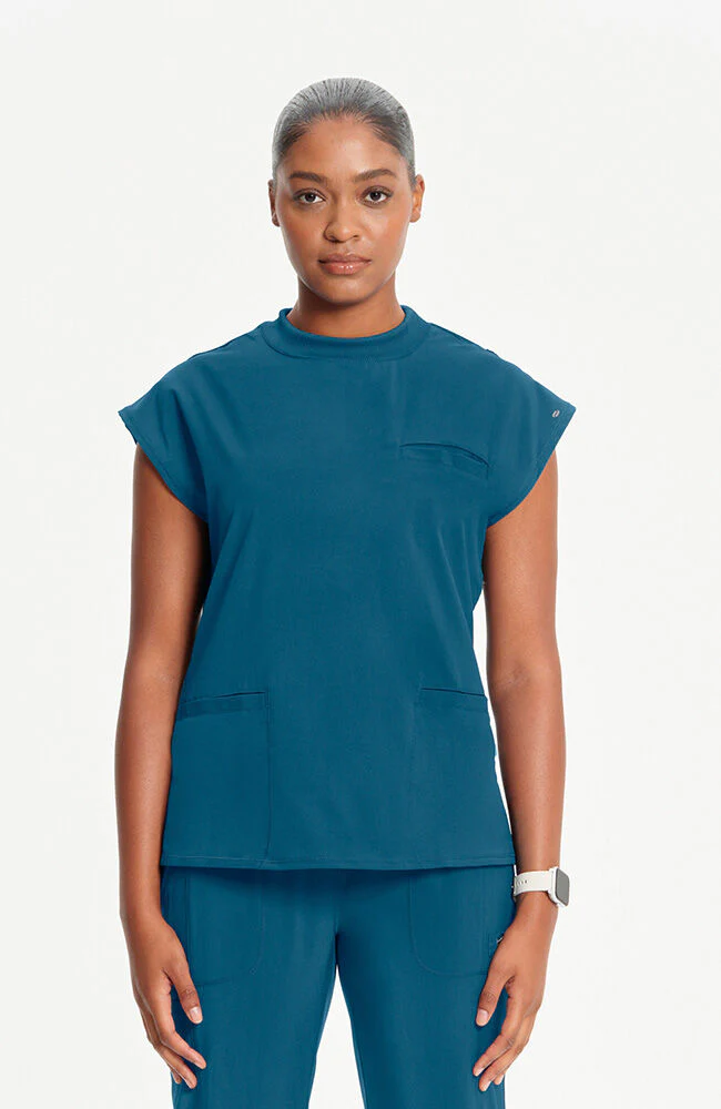 Women's Mock Neck Scrub Top
