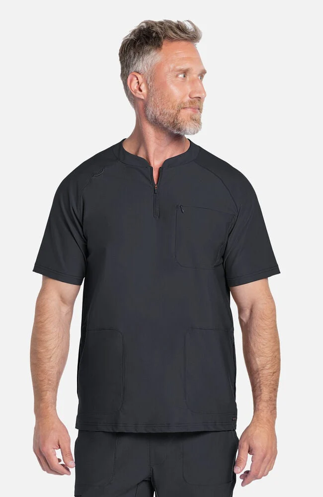 Men's Quarter Zip Henley Scrub Top