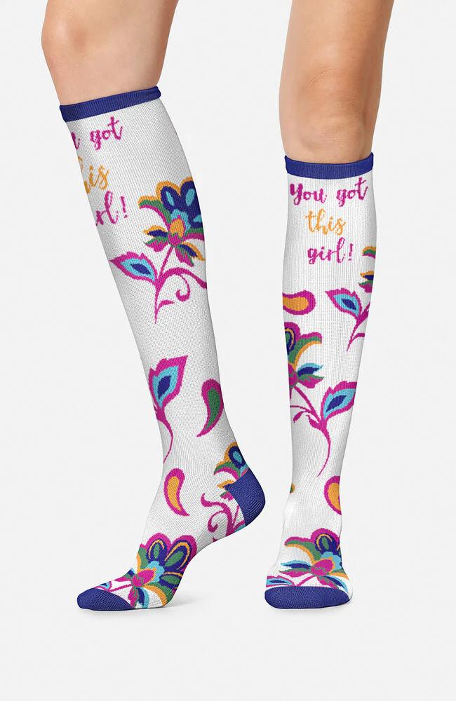 Women's Knee High 10-15 mmHg Print Support Sock