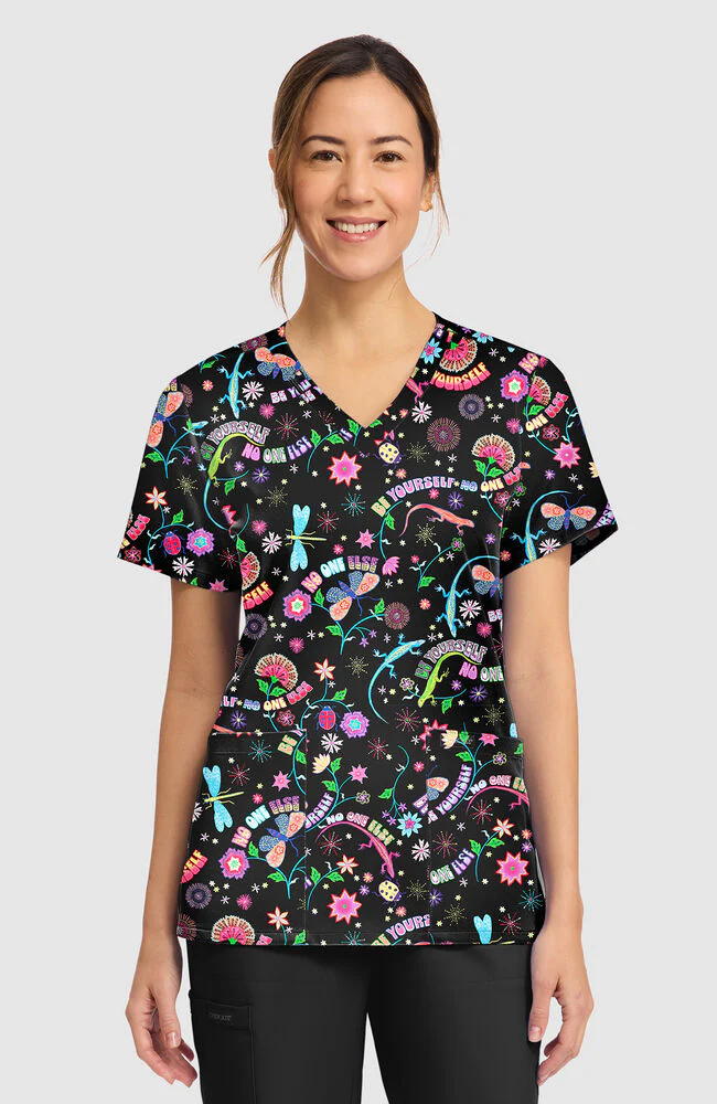 Women's Celebrate You Print Scrub Top