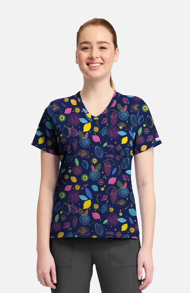 Women's Tutti Frutti Print Scrub Top