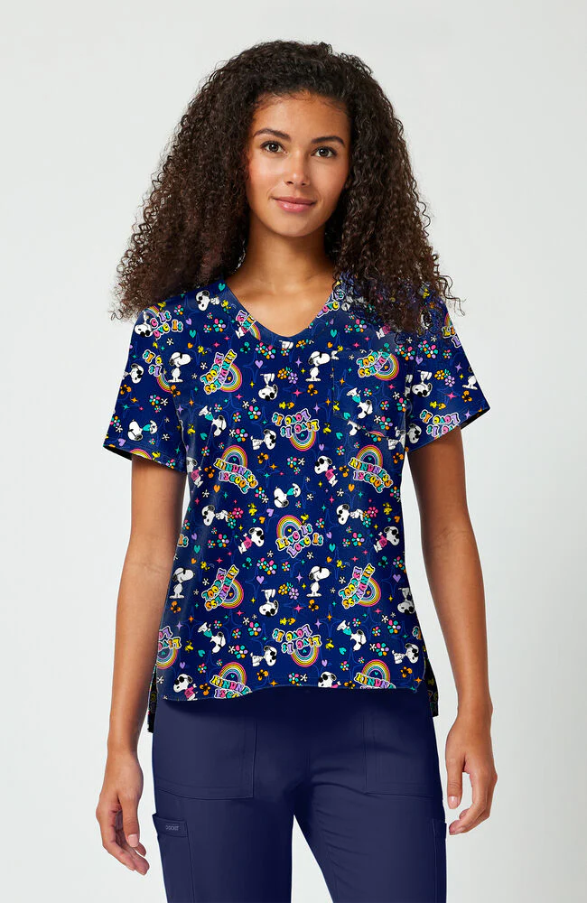 Women’s Cool Kindness Print Scrub Top