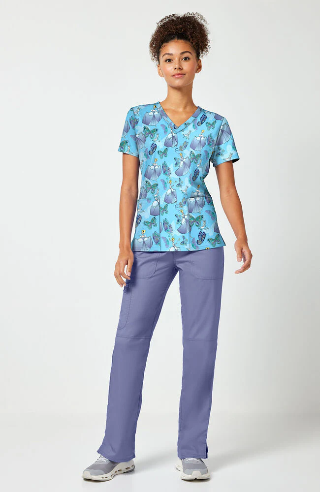 Women's Cinderella Flight Print Scrub Top
