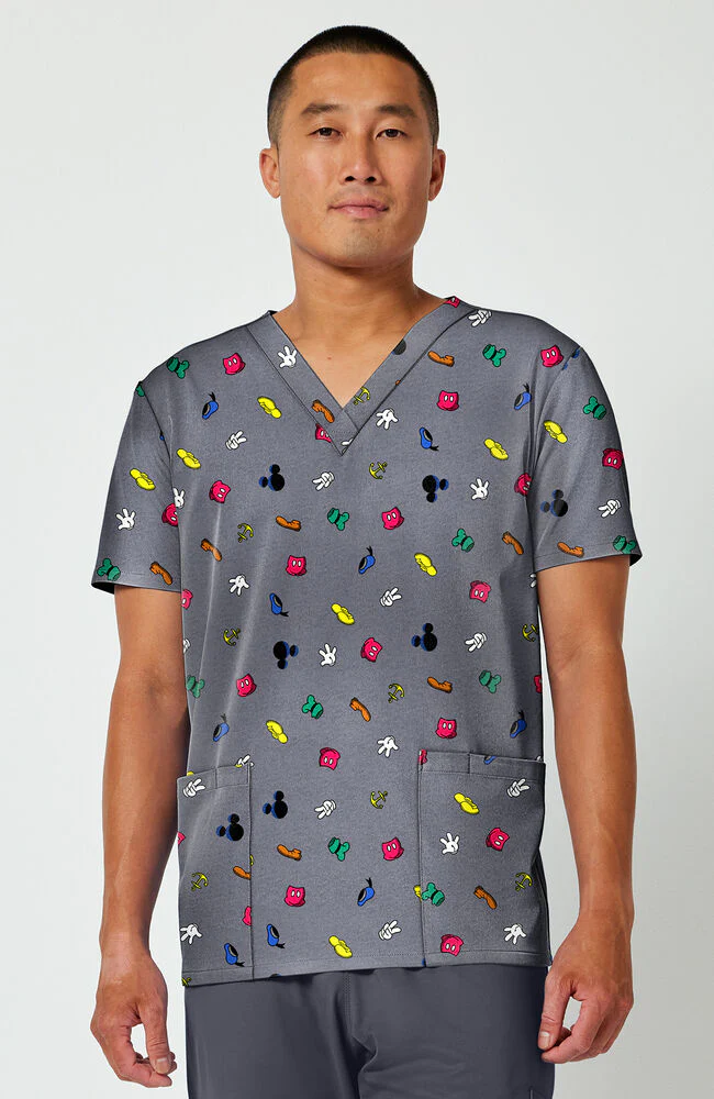 Men's Iconic Friendship Print Scrub Top