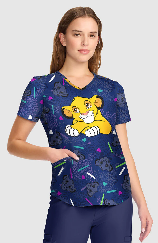 Women's My Big Heart Print Scrub Top