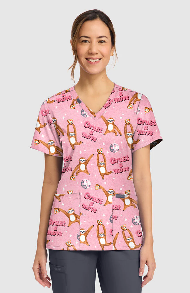 Women's Crust A Move Print Scrub Top