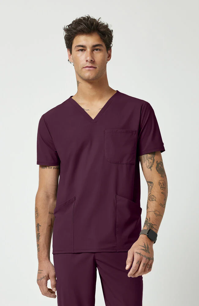 Men's 3-Pocket V-Neck Scrub Top