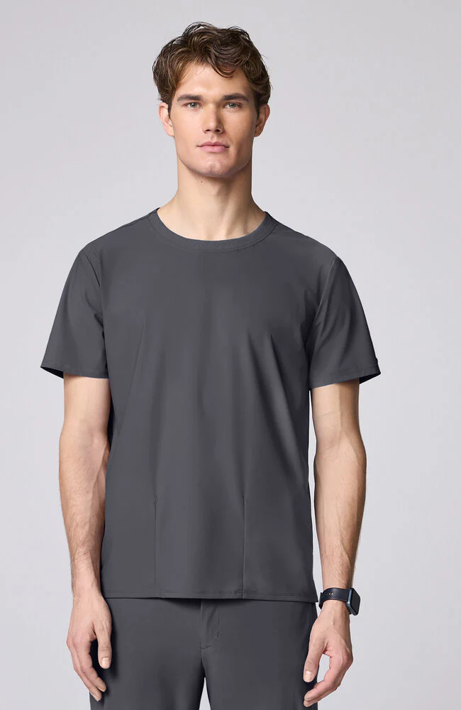 Men's 2-Pocket Crew Neck Scrub Top