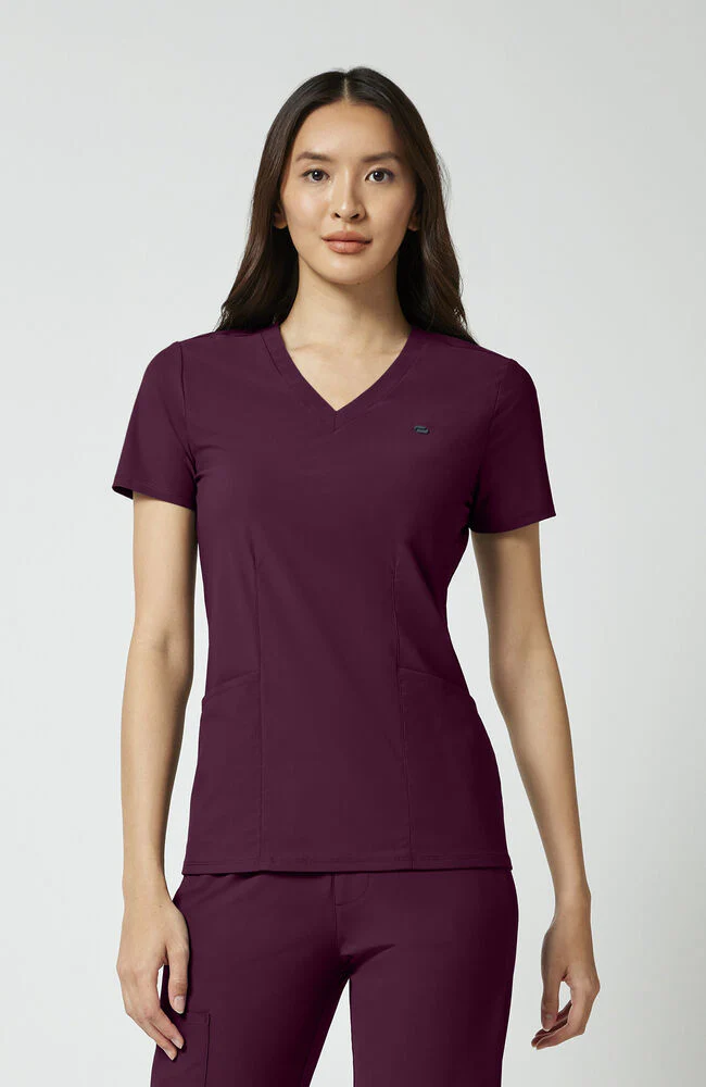 Women's 2-Pocket Shaped V-Neck Scrub Top