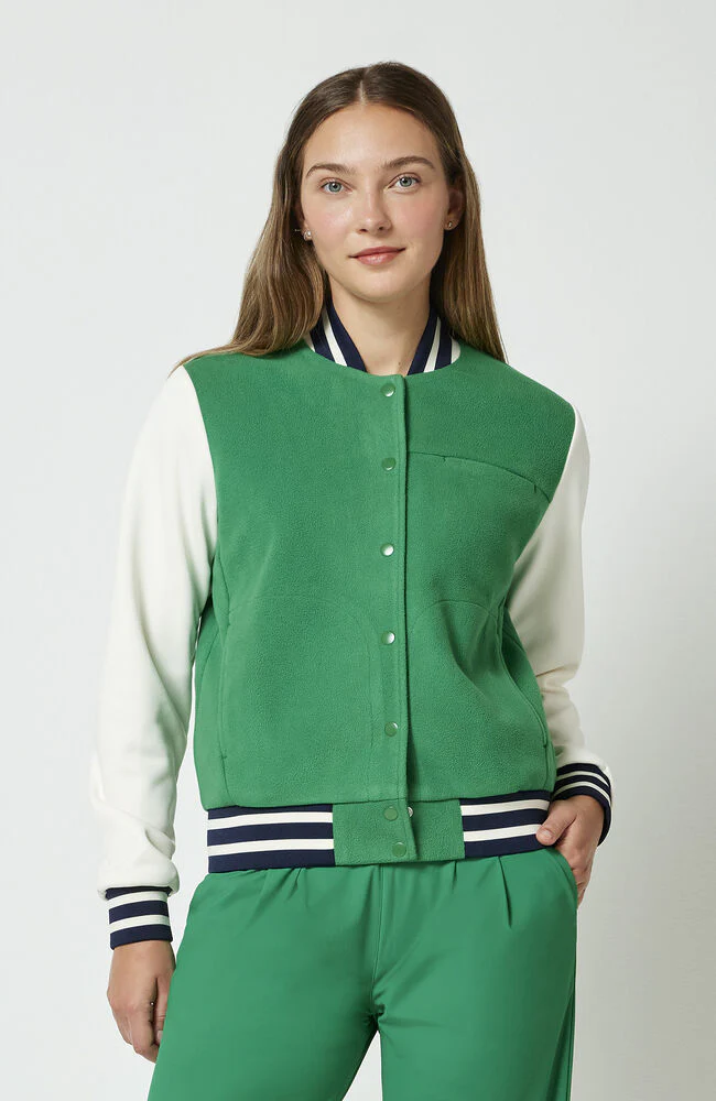 Women's Varsity 3-Pocket Bomber Scrub Jacket