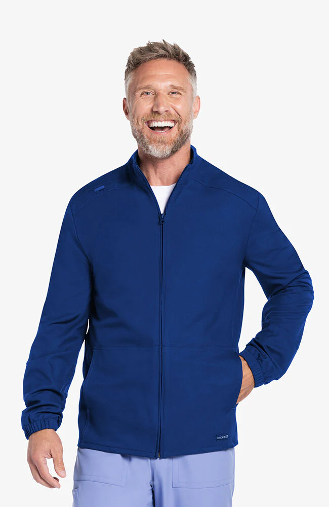 Men's 2-Pocket Zip-Front Warm Up Scrub Jacket