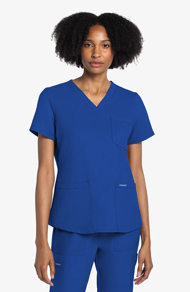 Women's 3-Pocket V-Neck Shirttail Scrub Top