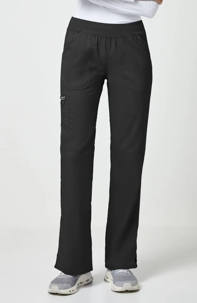 Women's Elastic Waistband Cargo Pull-On Scrub Pant