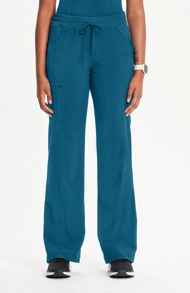 Women's Rib-Knit Drawstring Waist Scrub Pant
