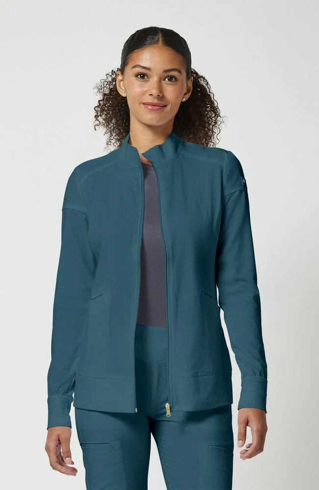 Women's Knit Zip Front Warm Up Scrub Jacket
